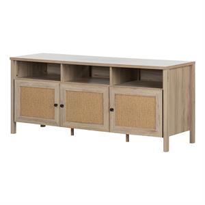 balka tv stand-rustic oak and faux printed rattan-south shore