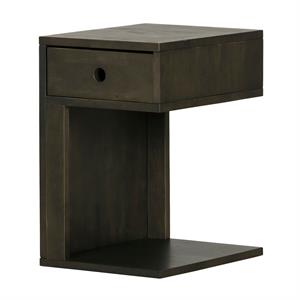 sweedi solid wood 1-drawer nightstand-black wood-south shore