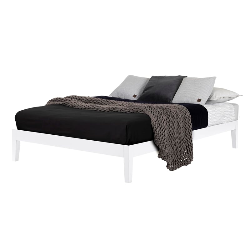 South Shore Vito Queen Platform Bed in White