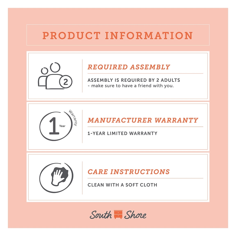 South Shore Vito King Size Platform Bed in White