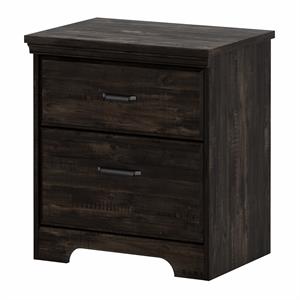 versa 2-drawer nightstand-rubbed black-south shore