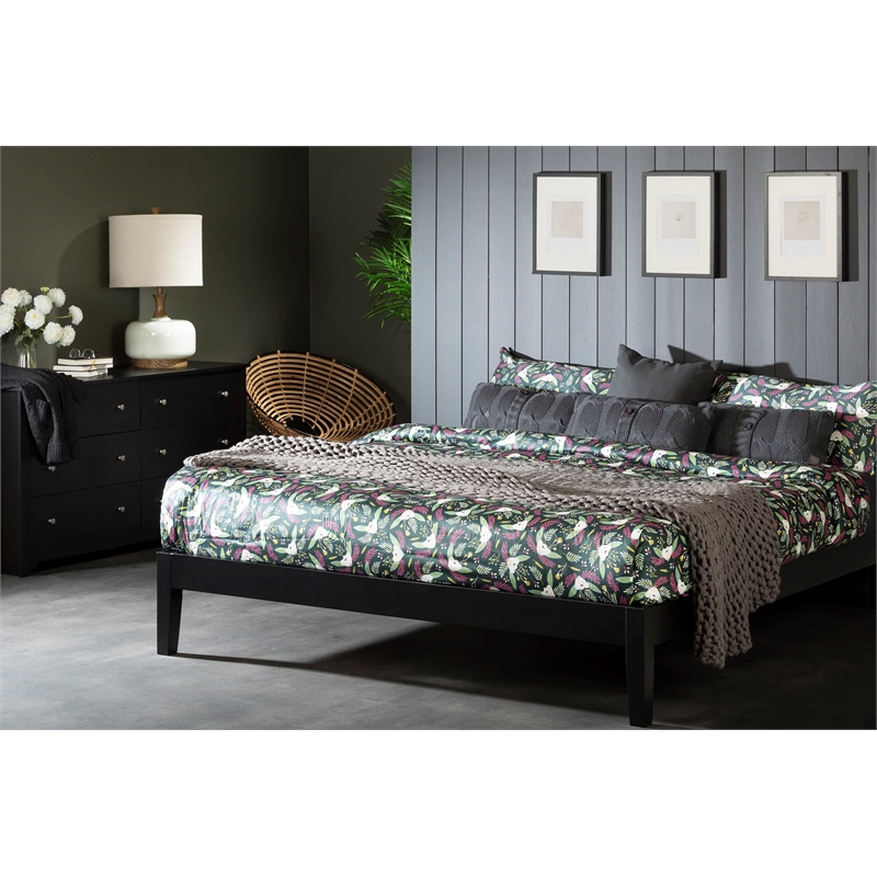 South Shore Vito Platform Bed in Black