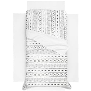 dreamit 3-piece muslin baby bedding set-white and gray-south shore