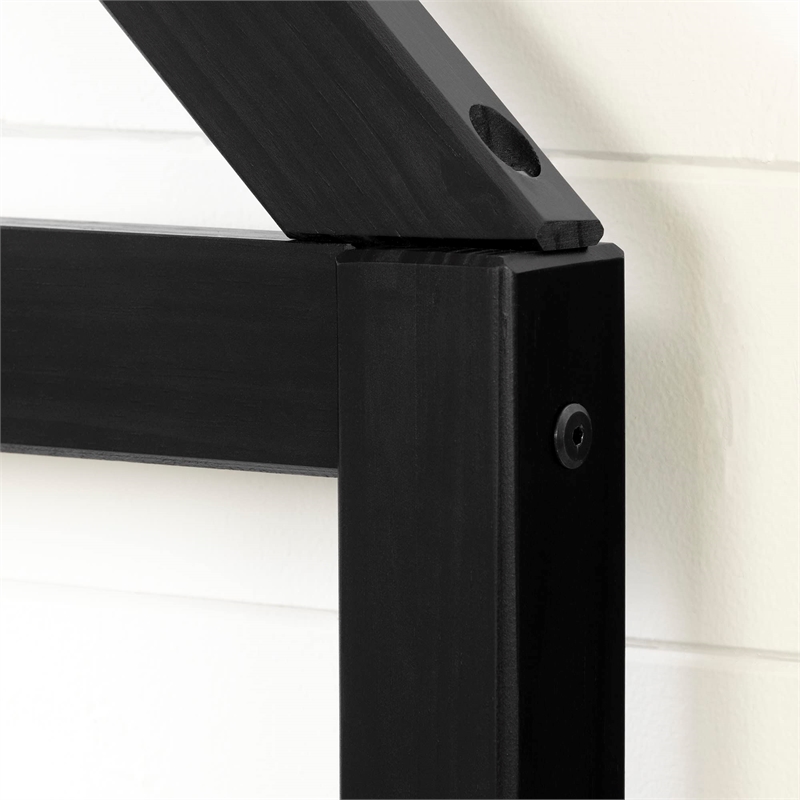 Sweedi Bed with House Frame Headboard-Matte Black-South Shore