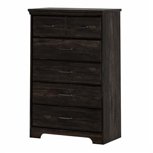 versa 5-drawer chest-rubbed black-south shore