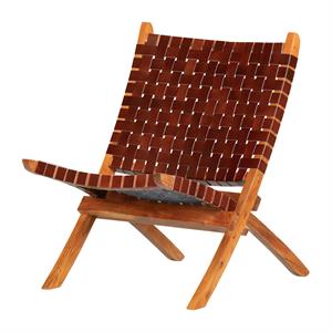 balka woven leather lounge chair-auburn-south shore