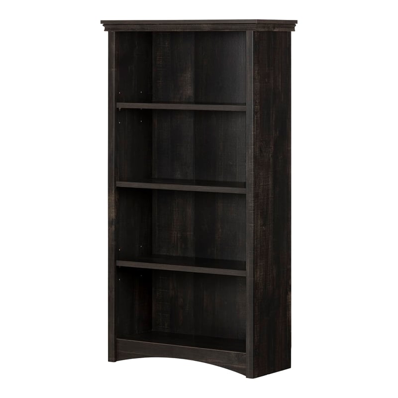 Gascony 4-Shelf Bookcase-Rubbed Black-South Shore