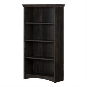 gascony 4-shelf bookcase-rubbed black-south shore