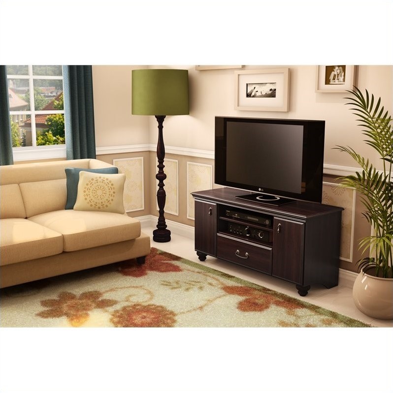 South Shore Dover TV Stand in Dark Mahogany 4316662