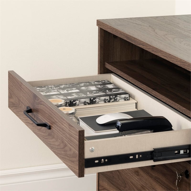 Helsy 2-Drawer File Cabinet-Natural Walnut-South Shore