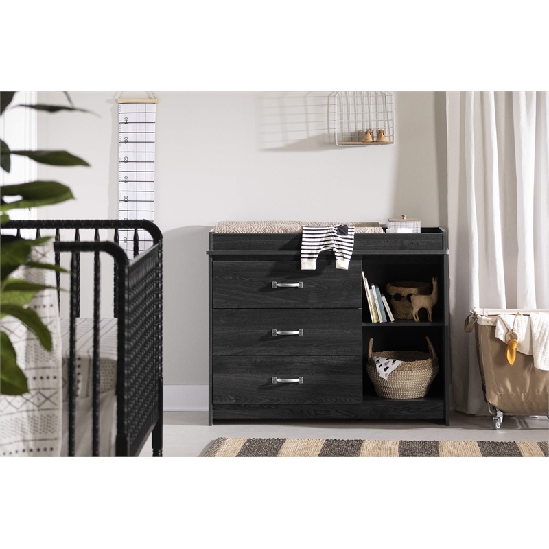 Tassio Changing Table-Gray Oak-South Shore