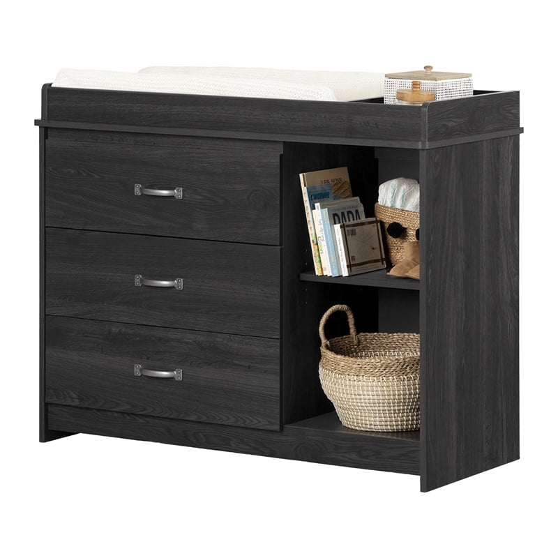 Tassio Changing Table-Gray Oak-South Shore