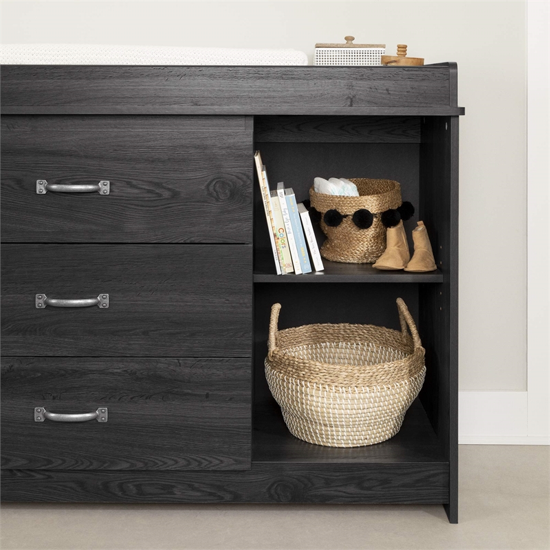 Tassio Changing Table-Gray Oak-South Shore