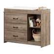 Tassio Changing Table-Weathered Oak-South Shore