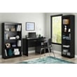 South Shore Axess Small Desk With Drawers and 5-Shelf Bookcase Set in Pure Black