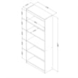 South Shore Axess Small Desk With Drawers and 5-Shelf Bookcase Set in Pure Black