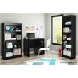 South Shore Axess Small Desk and 4-Shelf Bookcase Set in Pure Black