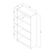 South Shore Axess Small Desk and 4-Shelf Bookcase Set in Pure Black