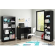 South Shore Axess Small Desk and 5-Shelf Bookcase Set in Pure Black