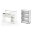 South Shore Axess Desk with Keyboard Tray and 3-Shelf Bookcase Set in Pure White