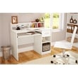 South Shore Axess Desk with Keyboard Tray and 4-Shelf Bookcase Set in Pure White