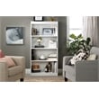 South Shore Axess Desk with Keyboard Tray and 4-Shelf Bookcase Set in Pure White