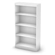South Shore Axess Desk with Keyboard Tray and 4-Shelf Bookcase Set in Pure White