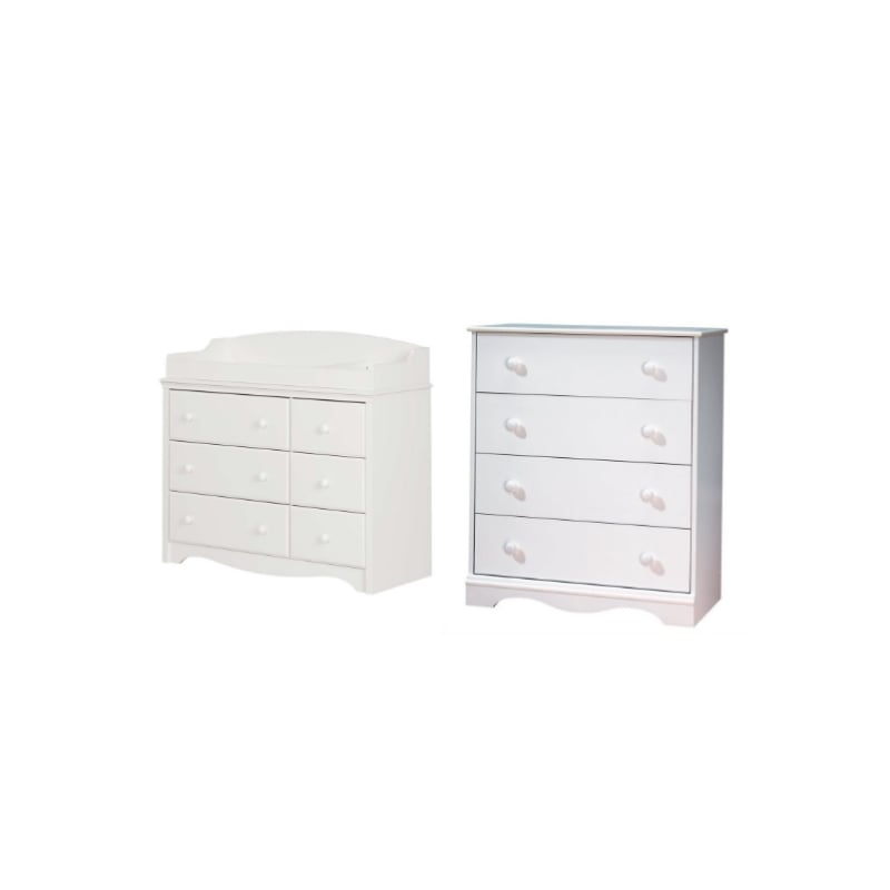 South Shore Angel Armoire With Drawers Pure White White 