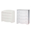 South Shore Angel 4-Drawer Chest and Changing Table Set in Pure White