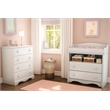 South Shore Angel 4-Drawer Chest and 2-Drawer Changing Table Set in Pure White