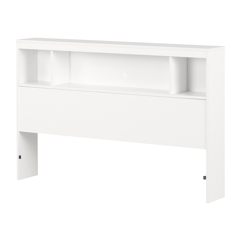 Fusion Bookcase Headboard Pure White South Shore