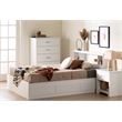 Fusion Bookcase Headboard Pure White South Shore