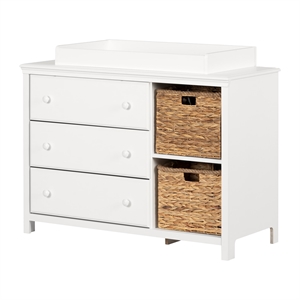 cotton candy changing table pure white south shore
