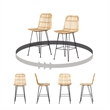 Balka Rattan Counter Stool Set of 2 Rattan and Black South Shore