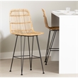 Balka Rattan Counter Stool Set of 2 Rattan and Black South Shore