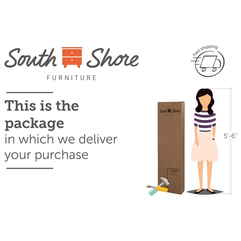 Summertime Bookcase Headboard Pure White South Shore