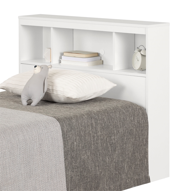 Summertime Bookcase Headboard Pure White South Shore