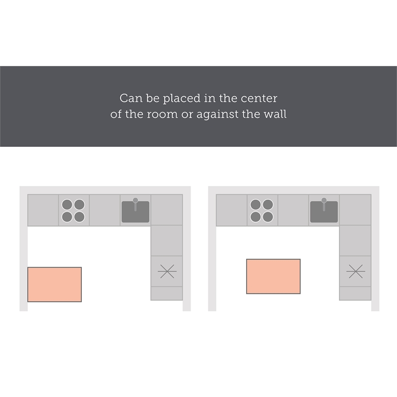 Myro Kitchen Island Natural Walnut and White South Shore