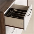 Myro Kitchen Island Natural Walnut and White South Shore