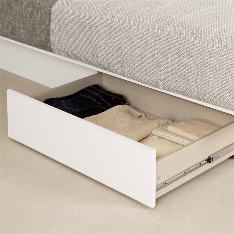 Fusion 2-Drawer Platform bed Pure White South Shore