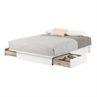 Fusion 2-Drawer Platform bed Pure White South Shore