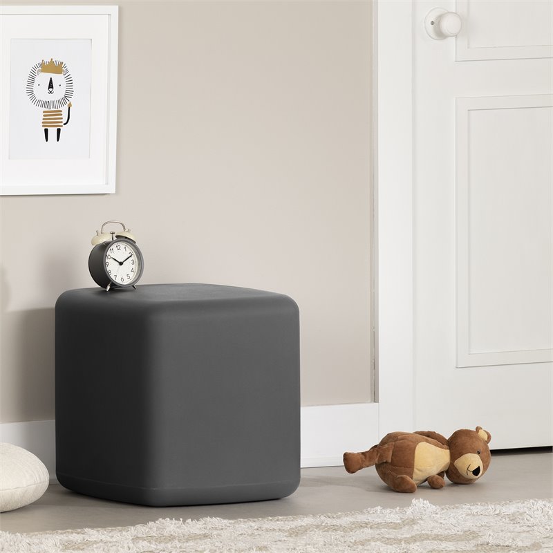 South Shore Sweedi Polyethylene Resin Kids Nightstand in Dark Gray