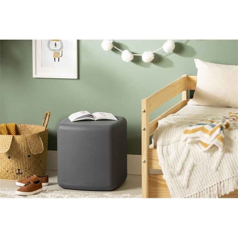 South Shore Sweedi Polyethylene Resin Kids Nightstand in Dark Gray
