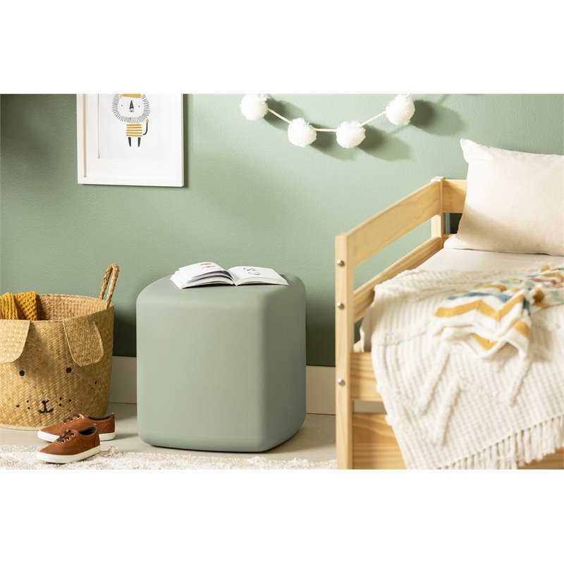 South Shore Sweedi Polyethylene Resin Nightstand in Sage Green