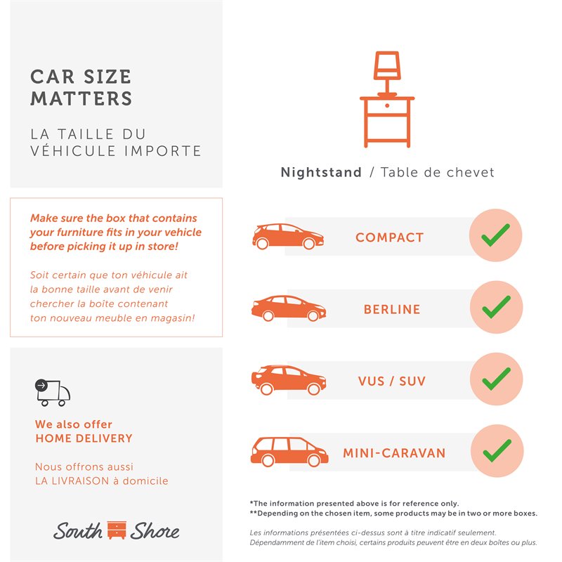 South Shore Sweedi Polyethylene Resin Lighted Kids Nightstand in White