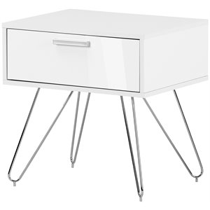 south shore slendel engineered wood 1-drawer nightstand in pure white