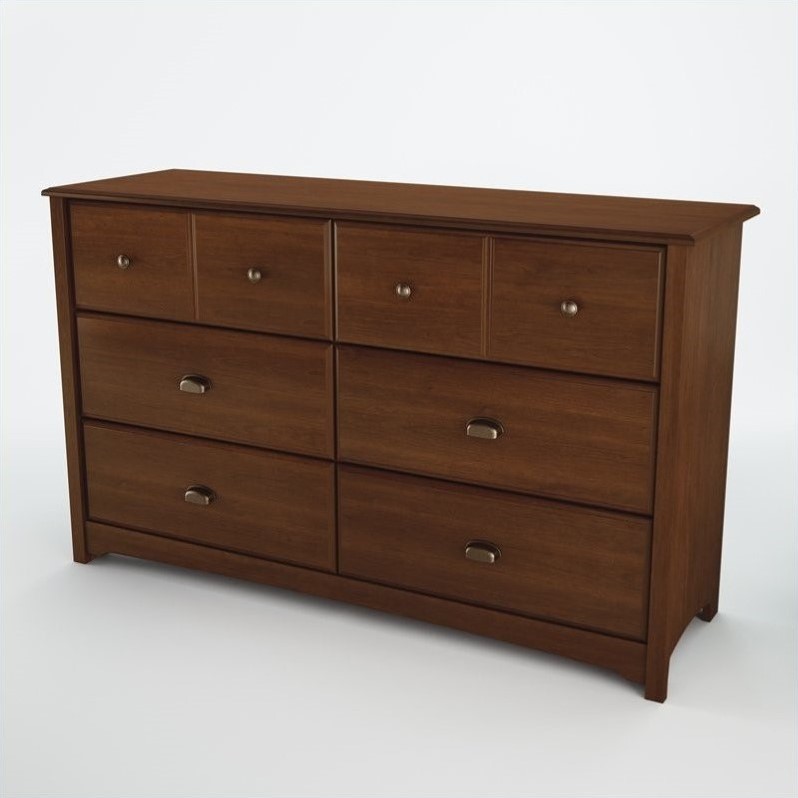 South Shore Nathan Kids Double Dresser In Sumptuous Cherry Finish