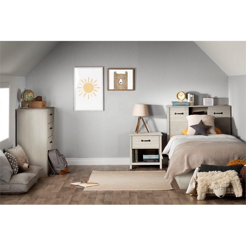 Ulysses 1-Drawer Nightstand Winter Oak South Shore