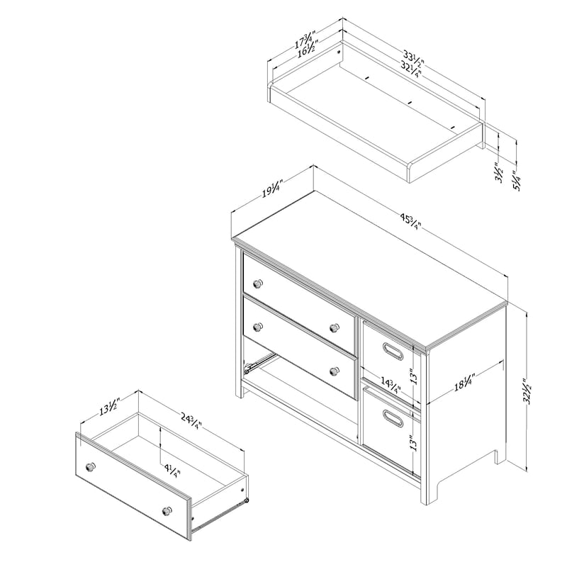 Balka Changing table Pure White South Shore