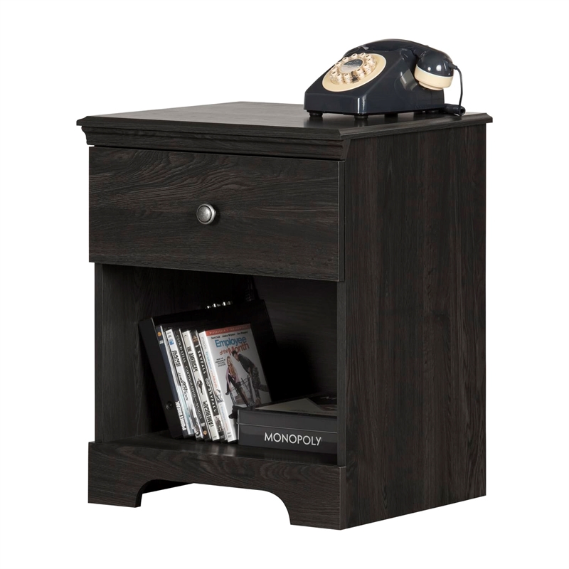 Zach 1-Drawer Nightstand Gray Oak South Shore